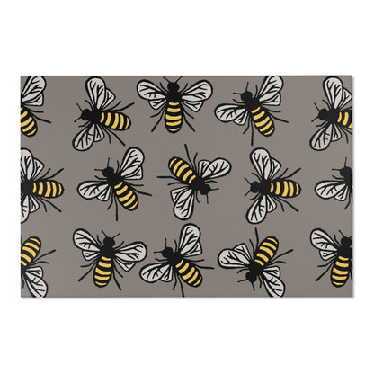 Beautiful Bee Pattern Bee Area Rug Grey with Free Shipping