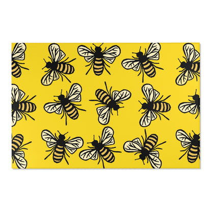 Beautiful Bee Pattern Area Rug Yellow with Free Shipping