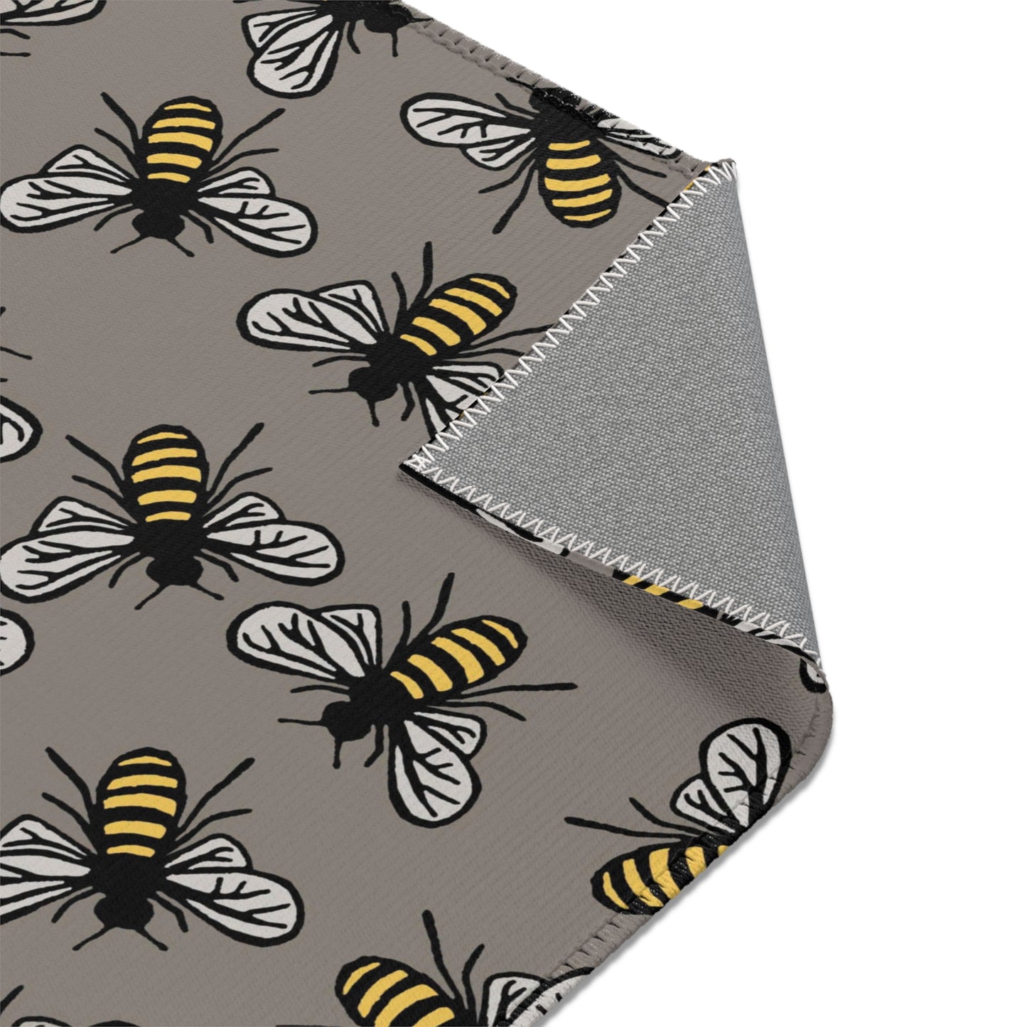 Beautiful Bee Pattern Bee Area Rug Grey with Free Shipping