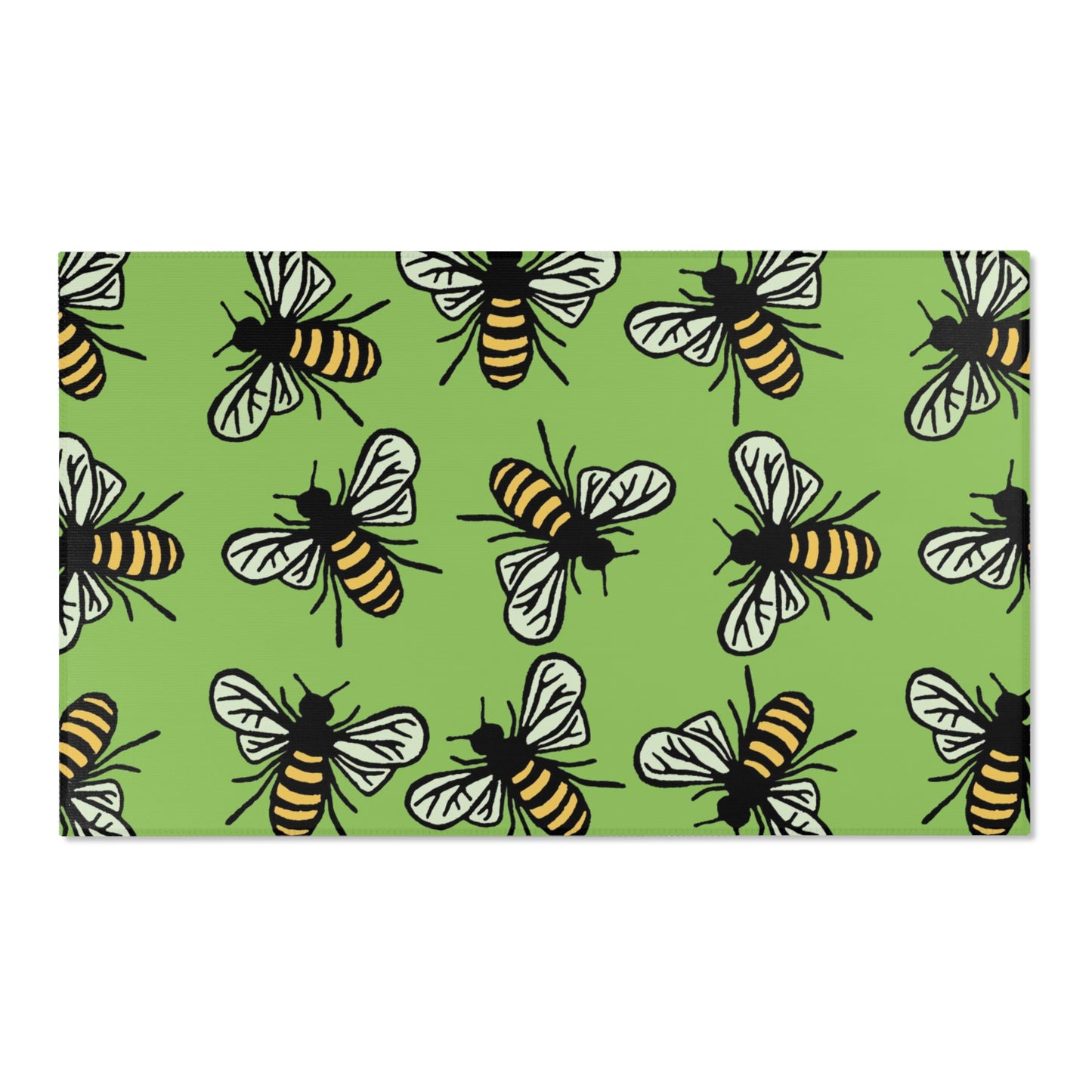 Beautiful Bee Pattern Area Rug Green Apple with Free Shipping
