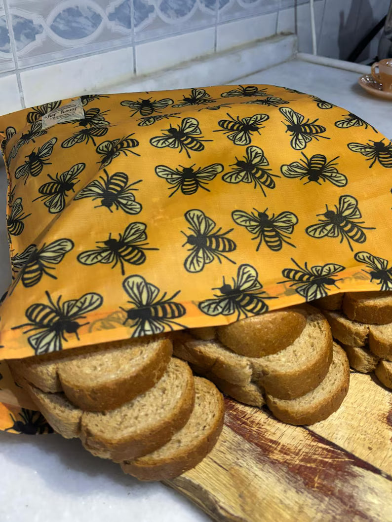 Beeswax Bread Bag XL  | 16"x16" or 12"x12" | Storage Pouch–Eco-Friendly & Sustainable Storage | Bee Wax Wrap | Like Linen