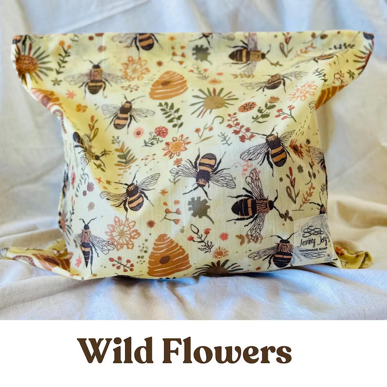 Beeswax Bread Bag XL  | 16"x16" or 12"x12" | Storage Pouch–Eco-Friendly & Sustainable Storage | Bee Wax Wrap | Like Linen