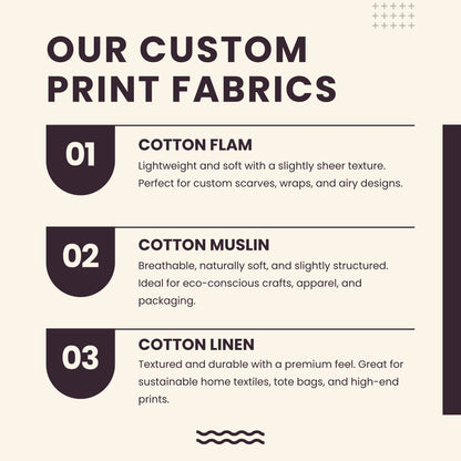 Custom Fabric – 100% Organic & Ethically Sourced – OEKO-TEX® Certified Print