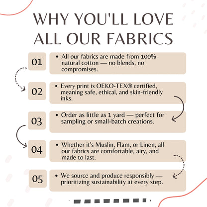 Custom Fabric – 100% Organic & Ethically Sourced – OEKO-TEX® Certified Print