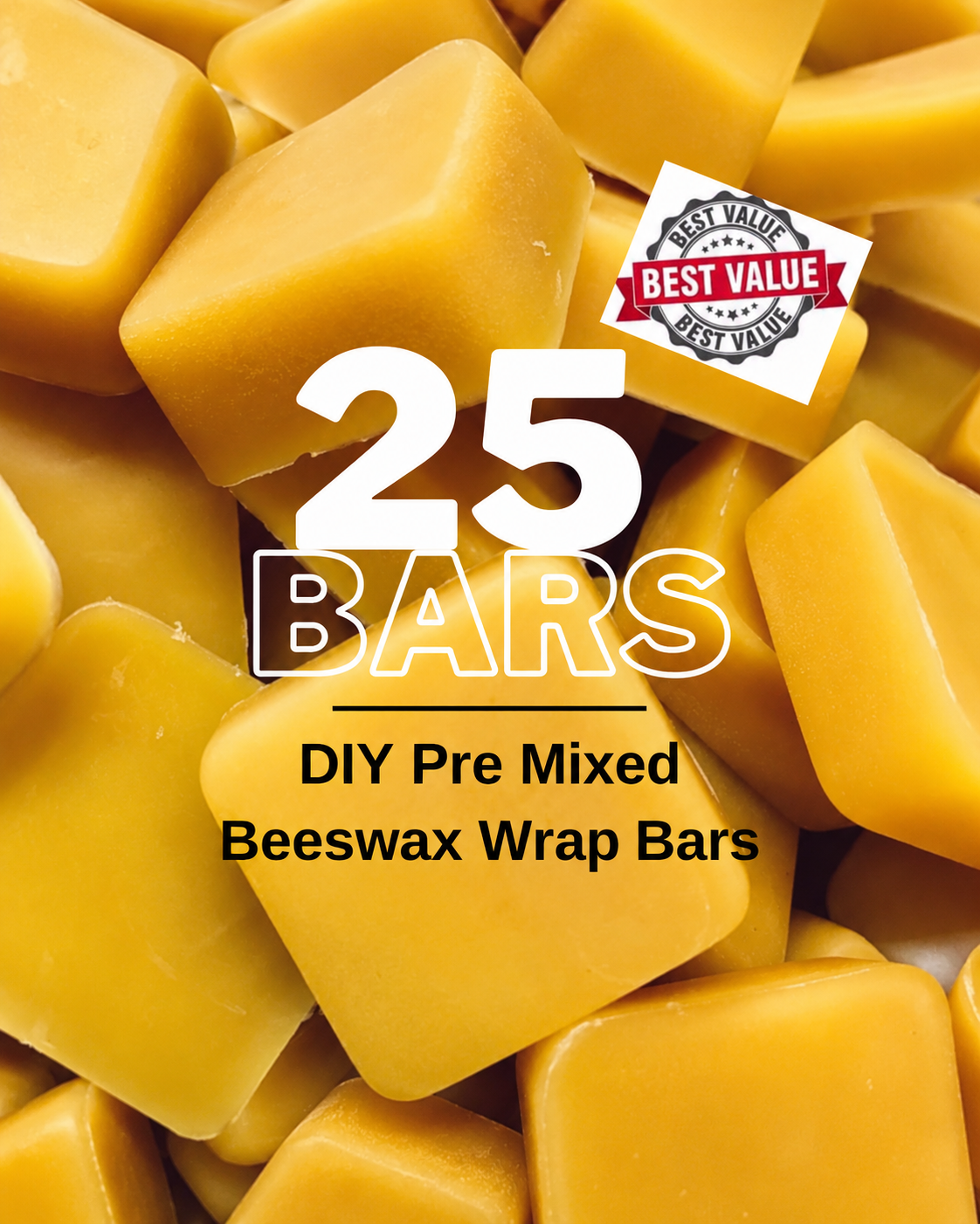 25 premixed beeswax wrap bars for DIY projects