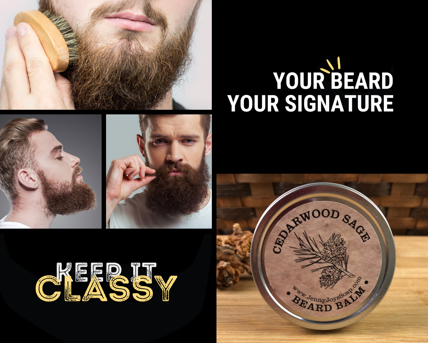 Cedarwood and Sage Beard Balm for Mens