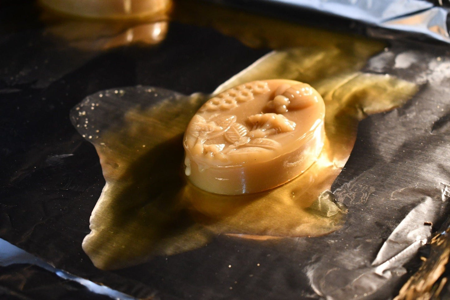 oval_shaped_honey_comb_style_bar_on_the_table_jenny_joys_soap