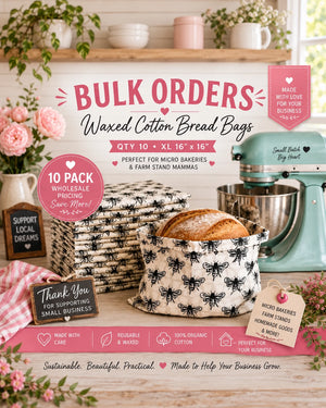 Bulk Beeswax Bread Bags for Bakeries & Farm Stands
