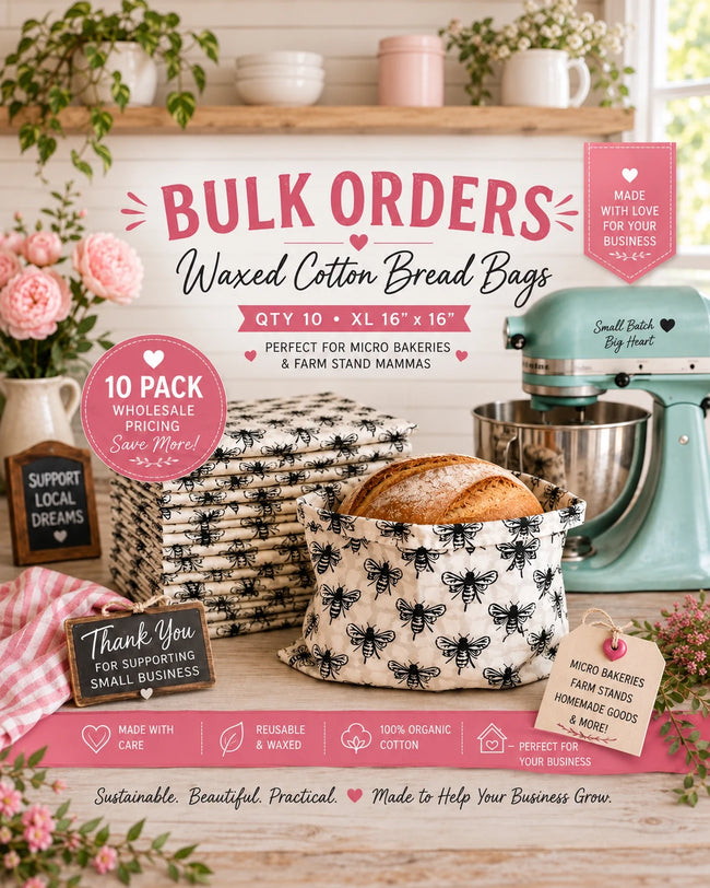 Reusable Beeswax Bread Bags