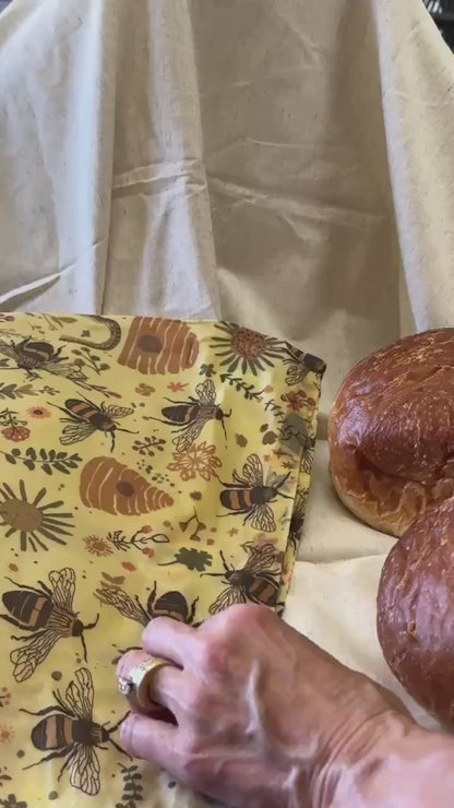 Beeswax Bread Bag XL  | 16"x16" or 12"x12" | Storage Pouch–Eco-Friendly & Sustainable Storage | Bee Wax Wrap | Like Linen